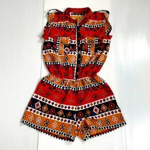 Speed Control southwestern shorts romper women size small (4-6)
